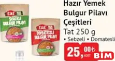TAT HAZIR YEMEK BULGUR PİLAVI ÇEŞİTLERİ SEBZELİ/DOMATESLİ 250 G